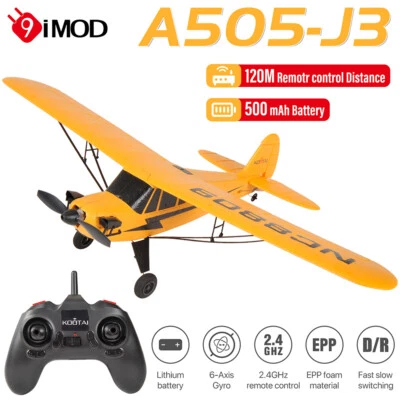 A505 J3 505mm 3CH RC Plane BNF/RTF Remote Control Aircraft Gyro Mode 2 3D/6G UK - Image 1 of 4