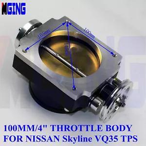 100mm 4" Throttle Body High Flow For Nissan Skyline VQ35 350Z Z33 TPS Race Black - Bild 1 von 8