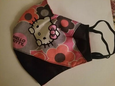 FACE MASK HELLO KITTY PATCHWORK Washable Print Fabric make USA - Image 1 of 4