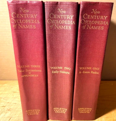 3 VOLS-1954-1ST-THE NEW CENTURY CYCLOPEDIA OF NAMES-SUPERB WORK OF SCHOLARSHIP - Image 1 of 4