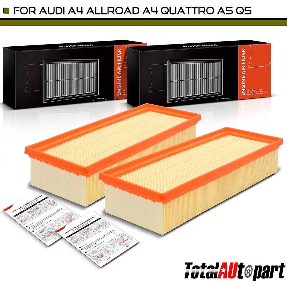 2x Filtro de aire motor para Audi A4 A4 Quattro A4 allroad A5 A5 Quattro allroad Q5 Foto 1 de 4