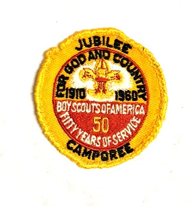 Parche Camporee Vintage 1960 Boy Scout Jubilee 50 Años de Servicio - Imagen 1 de 3