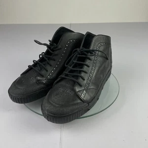 Spring Court Trainers 3 36 Black Shoes Womens Mid-Top Leather Casual B2 Punch - Picture 1 of 14