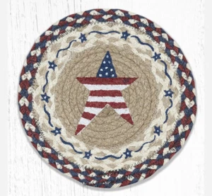 2 manteles/remaches/reloj redondos de yute trenzados. PRIM AMERICAN STAR. Alfombras de tierra.10" - Imagen 1 de 1