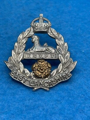 British Army WW1 Cap Badge East Lancashire Regt Foto 1 de 3