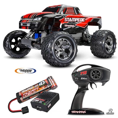 Traxxas Stampede Rosso 1/10 2WD Monster-Truck Brushed, con Batteria E 4 Amp - Immagine 1 di 4