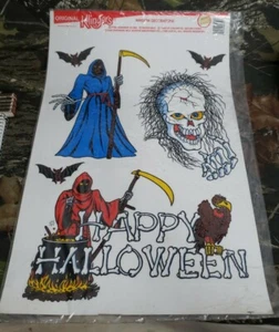 Vtg Sealed Original Klinger Window Halloween Decorations Reuseable - Picture 1 of 6