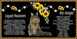 GROSSER 10"x4,5" MAINE COON KATZENMAGNET mit praktischer Küchen-Umwandlungstabelle - Bild 1 von 1