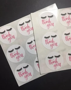 Lashes Round Stickers Labels Envelope Seals, for Goodie Bags & Party Favors - Picture 1 of 2