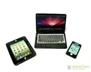 Casa de Muñecas Miniatura Metal Iphone Laptop I PAD Set Estudio Sala Accesorio Juguete 1:6 - Imagen 1 de 12
