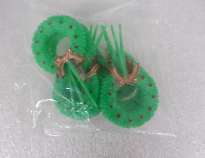 Corona de Navidad Cupcake Topper Picks / 12 ct / NUEVO / vintage / invierno / verde Foto 1 de 3