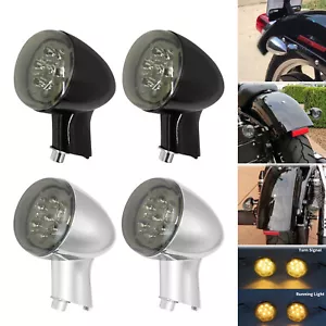 2x Rear Turn Signal Black Bullet Blinker Indicator Light For Harley Sportster XL - Picture 1 of 19