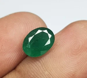 1.74 Ct Natural Emerald Zambian Oval Cut Untreated Top Quality Lustrous Gems - Picture 1 of 6