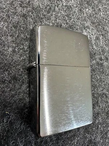 New Genuine Windproof 200 Reg Brush Finished Chrome silver Zippo Lighter USA - Picture 1 of 2