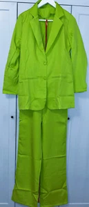 Neon Apfel Grüner leichter Damen Hosenanzug Blazer Hose set Gr. M 38/40 - Bild 1 von 9