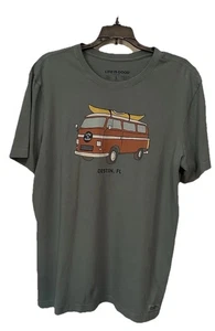 Life is GoodCrusher Tee Shirt Mens Lg. Green SS Destin Florida - Picture 1 of 10