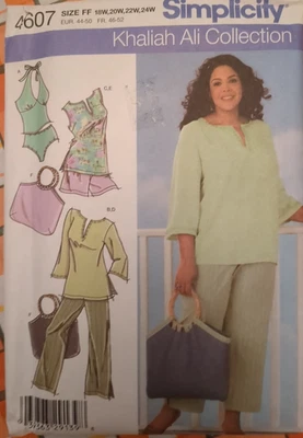 SIMPLICITY Pattern #4607 WOMEN'S TUNIC, CROPPED PANTS OR SHORTS, BAG & SWIMSUIT - Image 1 of 4