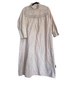 Vintage Flannel Nightgown Women's XXLarge 100% Cotton Pink Floral Gaymode Pennys - Picture 1 of 9