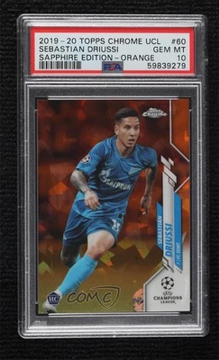 2019 Chrome UCL Sapphire Edition Orange Refractor /50 Sebastian Driussi PSA 10 - Image 1 of 2
