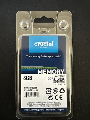 Crucial 8GB DDR4 SO-DIMM CT8G4SFS8266  260 Pin Laptop Memory - Image 1 of 2