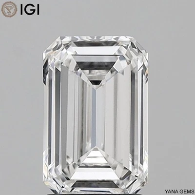 2.00 CARAT IGI Certificate E Color VS1 Clarity Emerald Cut CVD Lab Grown Diamond - Image 1 of 4