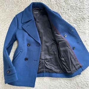 Auténtico abrigo Burberry etiqueta negra guisante lana azul talla M - Imagen 1 de 10