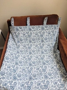 6 Ikea Mjolkort Tab Top Blue/White Floral curtain panels 57"x98" - Picture 1 of 7