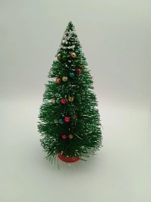 10 1/4 In Wire Christmas Tree with Snow & Decorations - Image 1 of 4