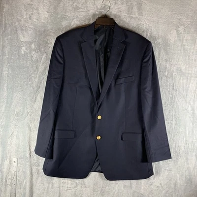 Lauren Ralph Lauren Men's Blazer Sport Coat 46L Navy Blue Gold Buttons 100% Wool - Image 1 of 4