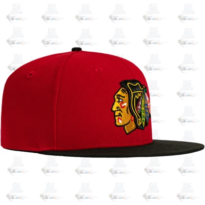New Era Chicago Blackhawks OTC Red Black Yellow Gray 59Fifty 5950 Patch Fitted - Image 1 of 4