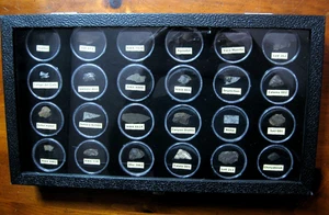 Meteorite Collection Lot Twenty-Four Different Types Labeled with Display Box -1 - Picture 1 of 18