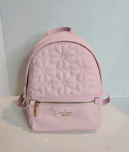 Kate Spade Women's Pink Flower Quilted Fabric Small Backpack (Outlet) NWTS - Picture 1 of 8
