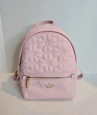 Kate Spade Women's Pink Flower Quilted Fabric Small Backpack  (Outlet) NWTS - Image 1 of 4