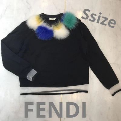 FENDI Black Fur Sweatshirt 36 - Image 1 of 4