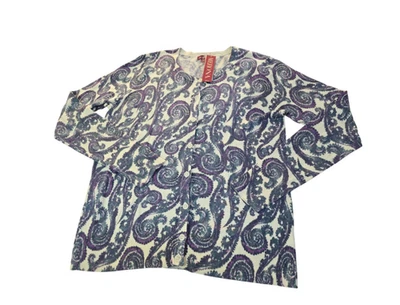 Merona Women's Cream Paisley Cardigan Sweater Large NWT - Image 1 of 4