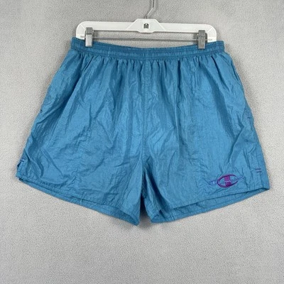 Vintage Champion Shorts Mens Large Aqua Blue Swim Lined Nylon Drawstring Summer - Image 1 of 4