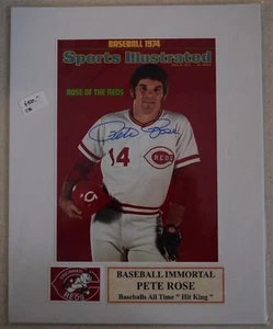 Pete Rose Baseball's All Time "Hit King" 5x7 Autographed COA - Picture 1 of 2