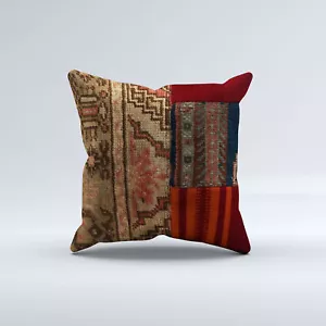 Funda de cojín alfombra, funda de almohada 40x40 cm Kilim turco, hecha a mano 40921 - Imagen 1 de 4