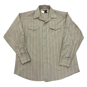 Vintage Panhandle Slim Western Shirt Pearl Snap Striped Beige XL Made in USA - Picture 1 of 10