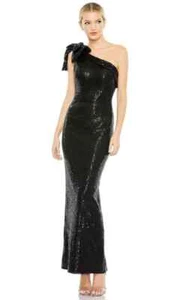 Leena for Mac Dougal Black Sequin Dress Plus Size 18 Off One Shoulder 11283 NEW - Picture 1 of 20