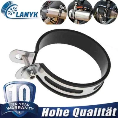 Universal Edelstahl Motorrad Auspuffschelle Auspuffrohr-Schalldämpferhalter100mm - Bild 1 von 4