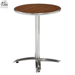 Tusk Living™ 60cm Modern Designer Round Eucalyptus Timber Top Cafe Bar Table - Picture 1 of 2