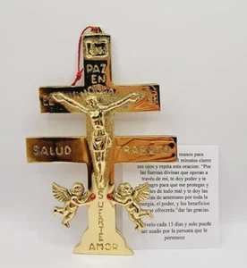 Croce caravacca in bronzo 5" per la protezione istruzioni incluse! - Foto 1 di 3