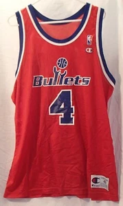 Vtg Washington Bullets Chris Webber #4 Champion Basketball Jersey Mens Size 48 - Picture 1 of 4
