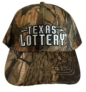 NWOT BASEBALL CAP Adult CAMO PRINT by Hit Wear TEXAS LOTTERY Adjustable - Picture 1 of 5