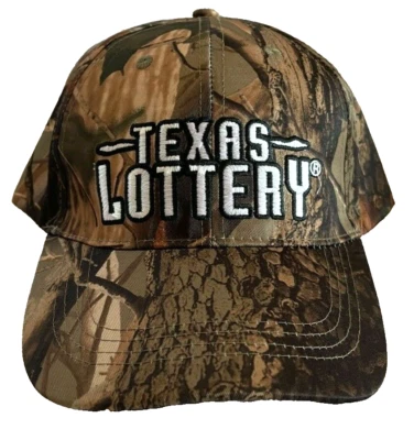 NWOT   BASEBALL CAP Adult CAMO PRINT by Hit Wear TEXAS LOTTERY Adjustable - Image 1 of 4