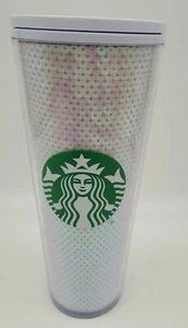 Starbucks 2020 White Pink Sequins 24 oz Cold Cup Tumbler Large - Bild 1 von 6