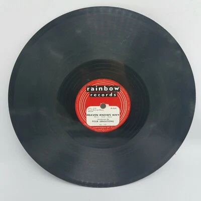 Four Sensations ‎– Heaven Knows Why / Believing In You - Rainbow Record 78 RPM  - Image 1 of 4