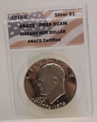 1976 S Eisenhower IKE SILVER $1 Dollar PR69 - Image 1 of 4