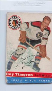 1954/55 Topps #13 Ray Timgren Blackhawks VG *DA-B4525